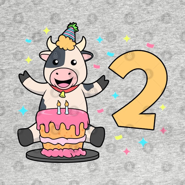I am 2 with cow - kids birthday 2 years old by Modern Medieval Design